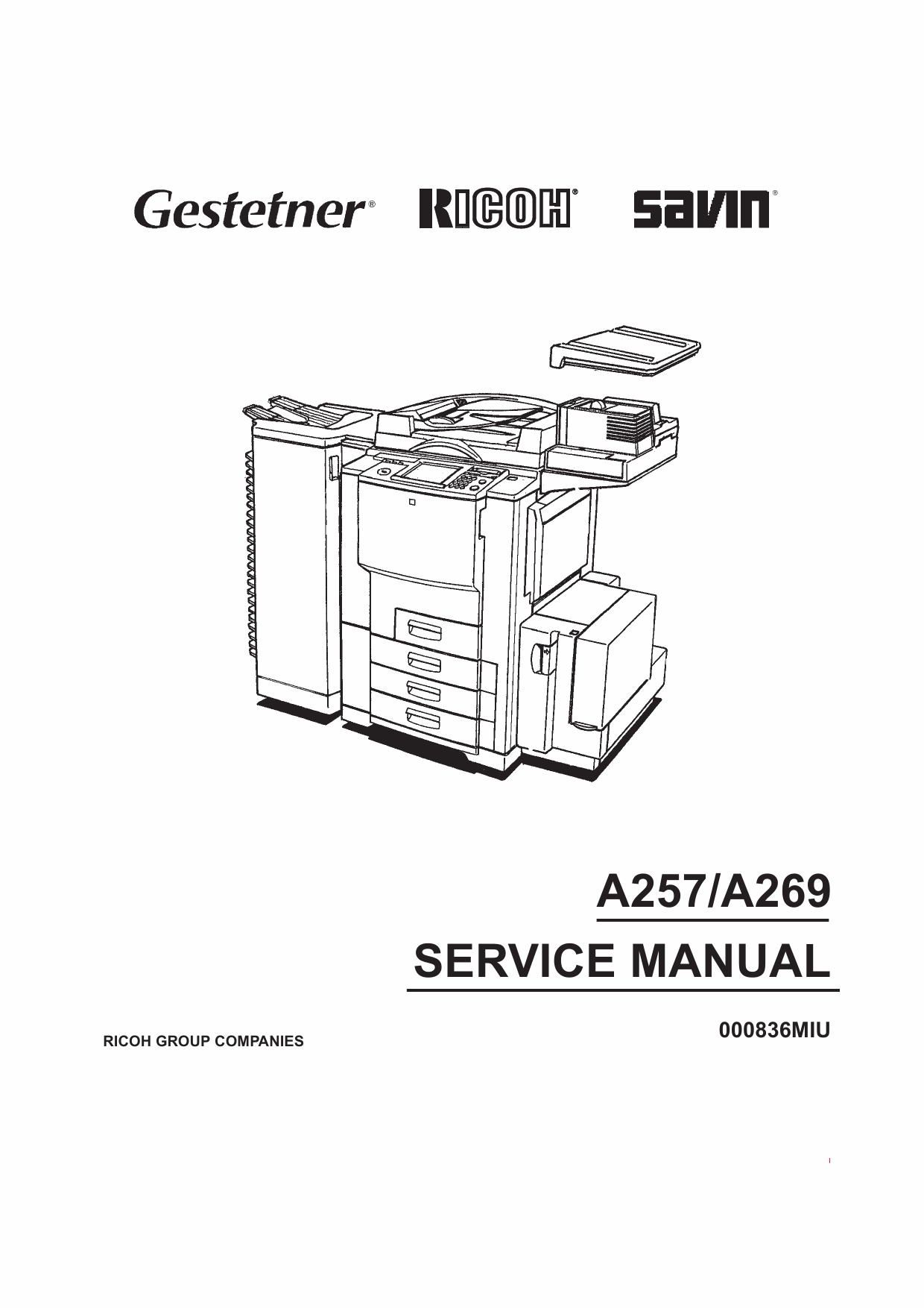 RICOH Aficio 6010 6110 A257 A269 Parts Service Manual-1